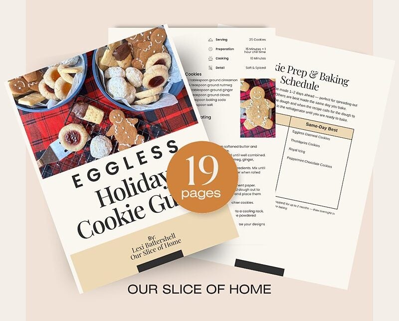 eggless holiday cookie guide preview with 3 pages of the book